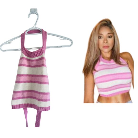 knitted backless halter  top summer autumn - Picture 2 of 8